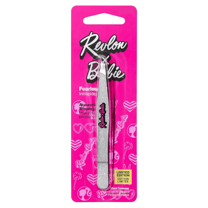 Revlon Barbie tweezers on a pink packaging